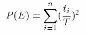 fórmula P(E)